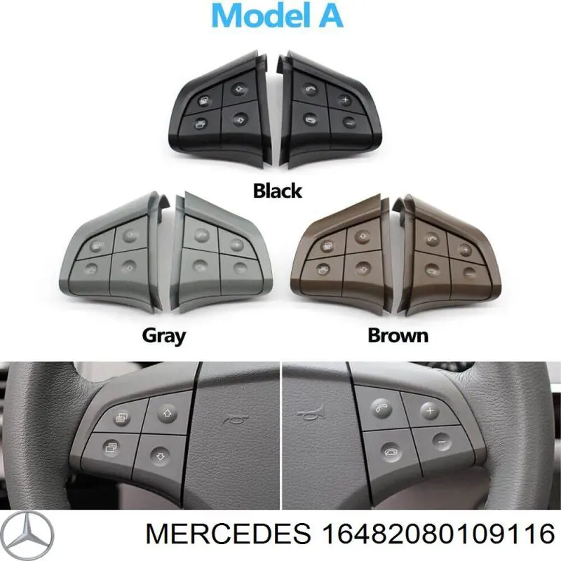 A16482080109116 Mercedes Unidade de interruptores de botão do volante de direção