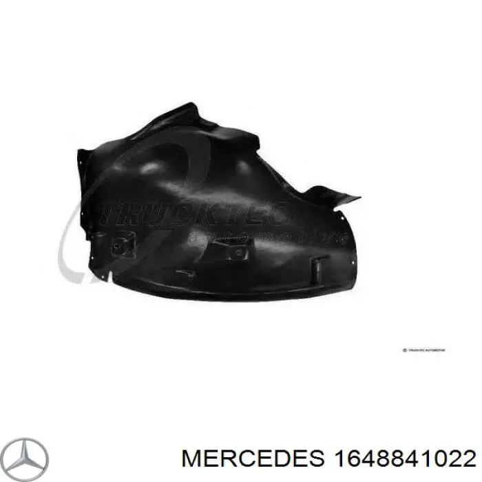 1648841022 Mercedes Guarda-barras direito traseiro do pára-lama dianteiro