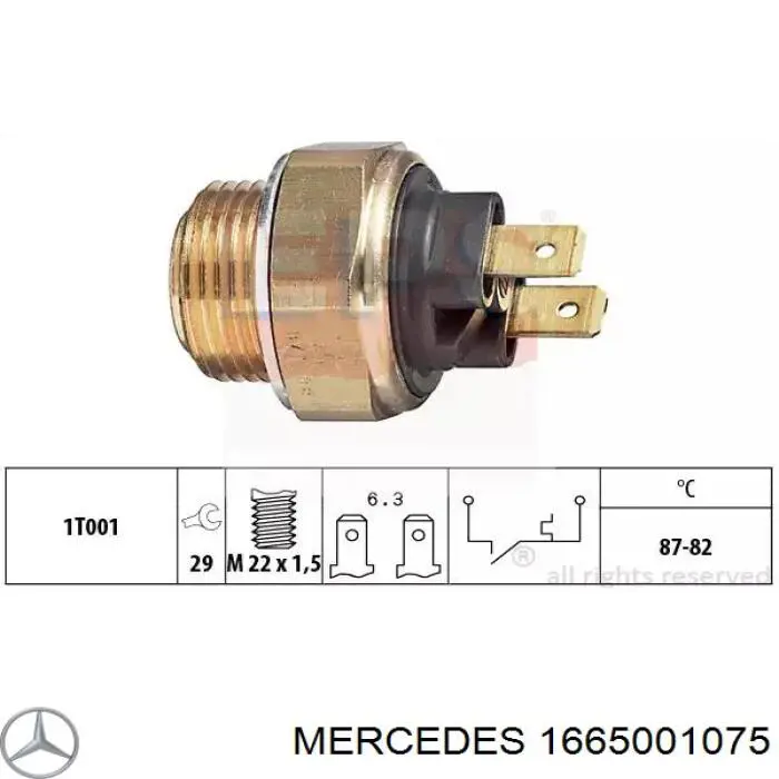 1665001075 Mercedes Mangueira (cano derivado) do radiador de esfriamento superior