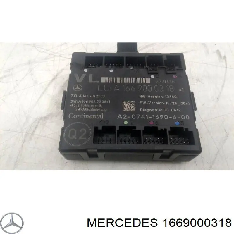 166900031880 Mercedes Módulo de conforto da porta dianteira
