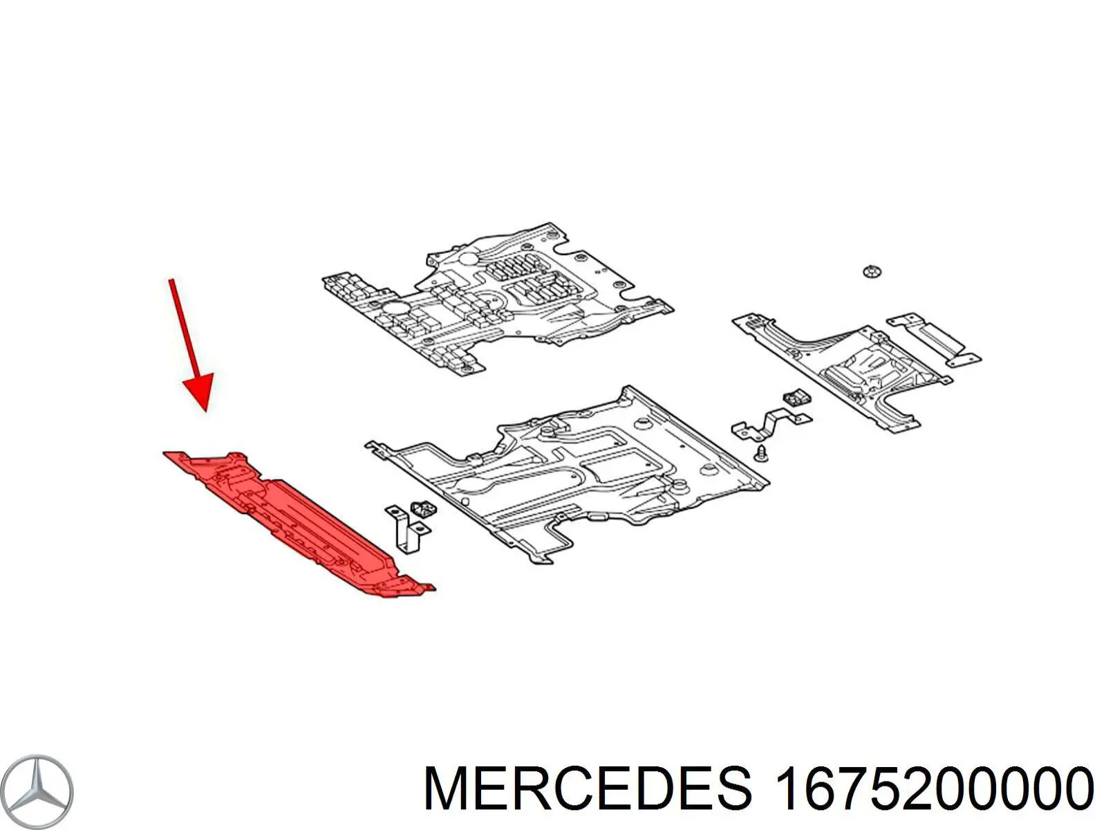 1675200000 Mercedes Proteção do pára-choque dianteiro