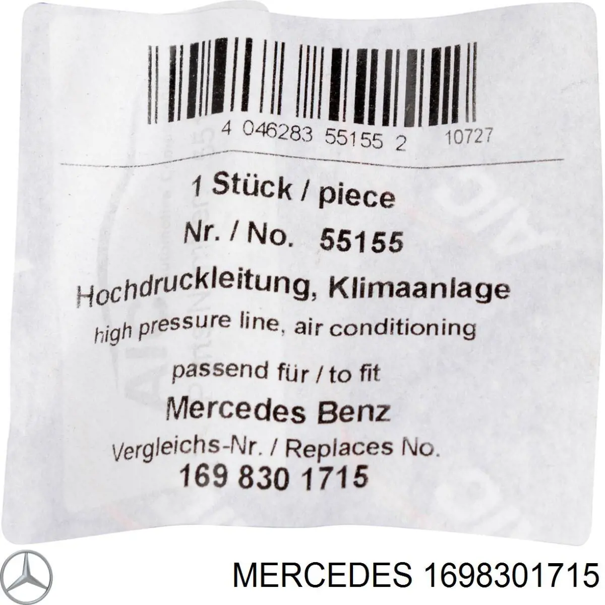 Mangueira de aparelho de ar condicionado, desde o radiador até o vaporizador Mercedes A1698301715 preço, a partir de 83,21 USD