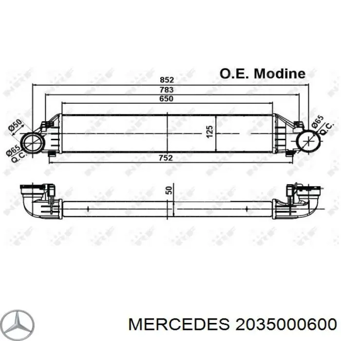 2035000600 Mercedes Radiador de intercooler