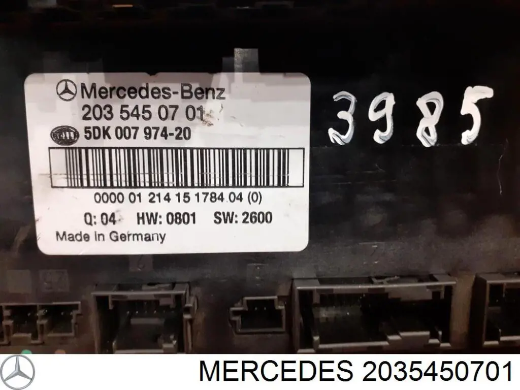 Unidade de dispositivos de segurança 2035450701 Mercedes