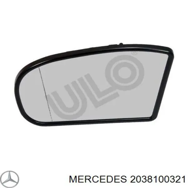 Elemento espelhado do espelho de retrovisão esquerdo Mercedes A2038100321 preço, a partir de 350,76 USD