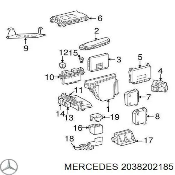 2038202185 Mercedes Módulo de conforto da porta traseira