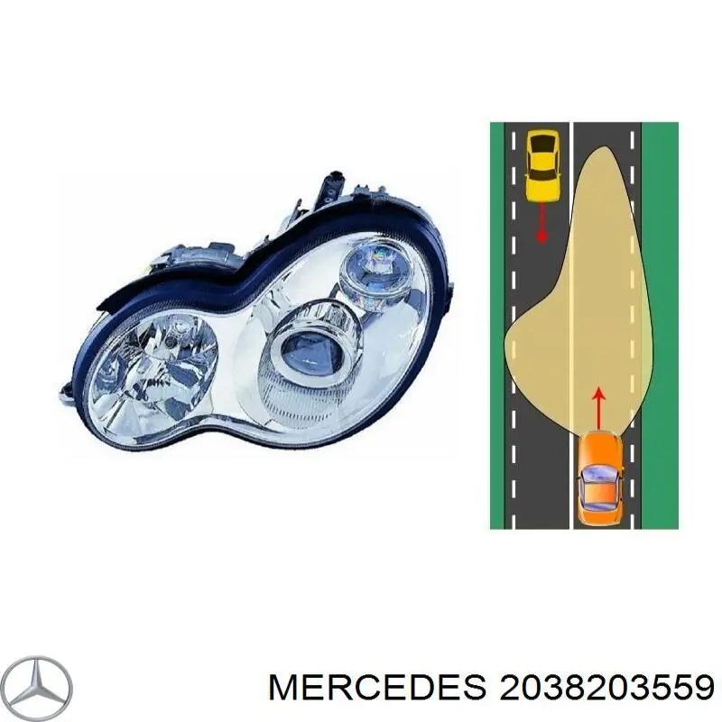 Luz esquerda Mercedes A2038203559 preço, a partir de 540,46 USD