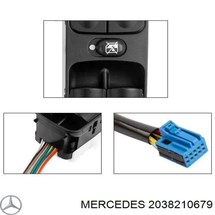 Compre 20382106799116 Mercedes Unidade de botões dianteira esquerda de controlo de elevador de vidro