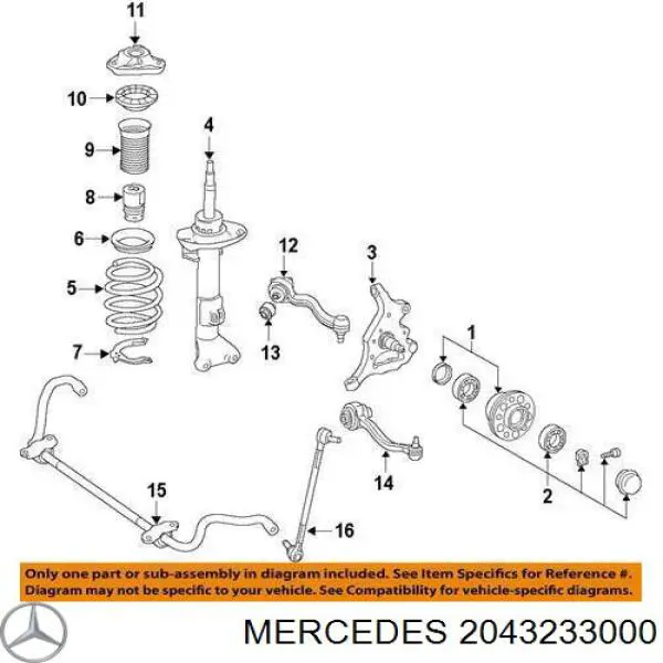 Amortecedor dianteiro Mercedes 2043233000 preço, a partir de 136,44 USD