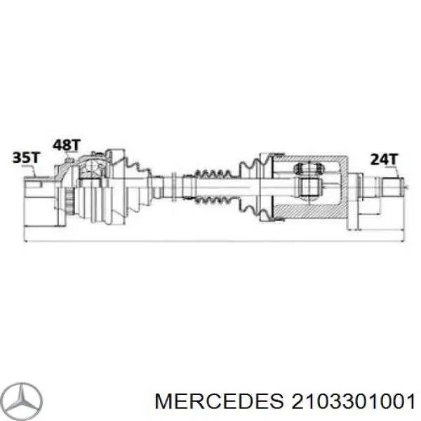 2103301001 Mercedes Semieixo (acionador) dianteiro direito
