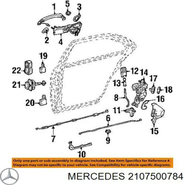 2107500784 Mercedes Gozno de garra (parte complementar) de fecho da porta traseira (de bagageiro, 3ª/5ª)