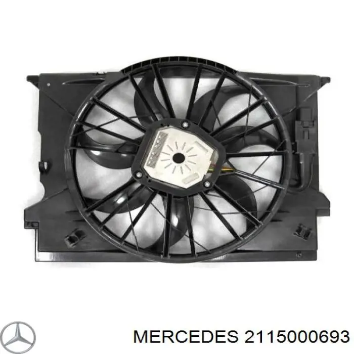 2115000693 Mercedes Ventilador elétrico de esfriamento montado (motor + roda de aletas) direito