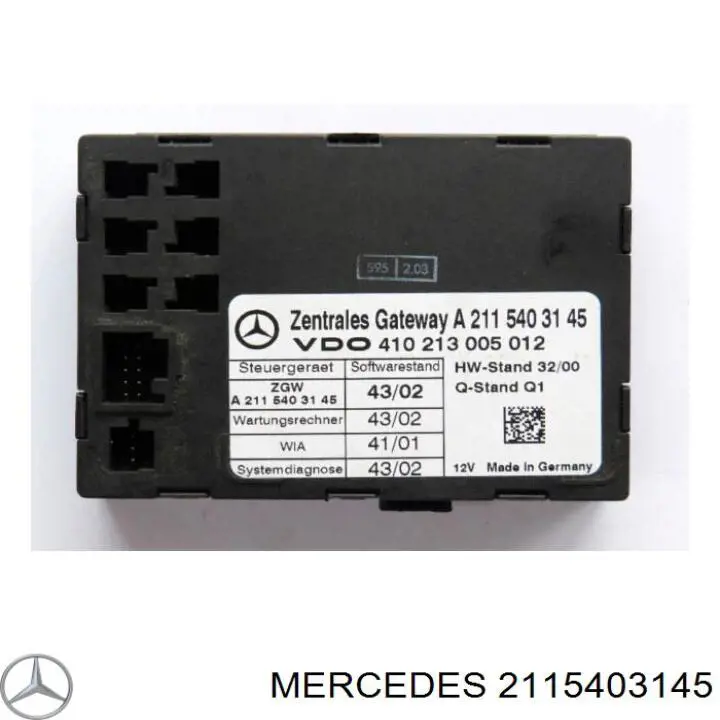2115403145 Mercedes Unidade de controlo do fecho central