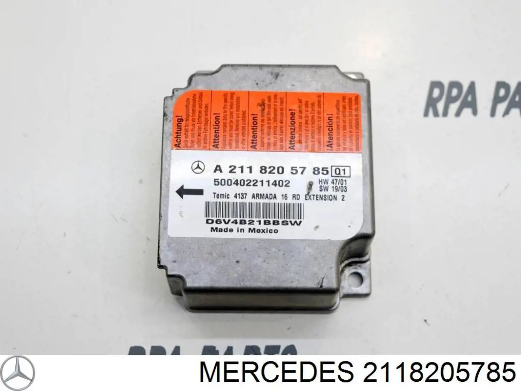Compre A2118209485 Mercedes Módulo processador de controlo da bolsa de ar (Centralina eletrônica AIRBAG)