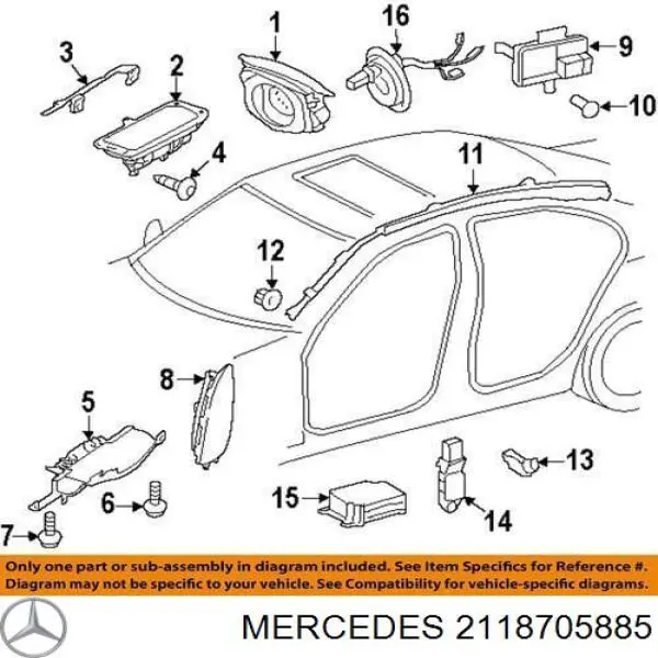 Módulo processador de controlo da bolsa de ar (Centralina eletrônica AIRBAG) Mercedes A211870588564 preço, a partir de 57,89 USD