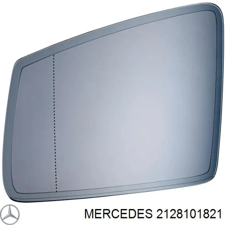2128101821 Mercedes Elemento espelhado do espelho de retrovisão esquerdo