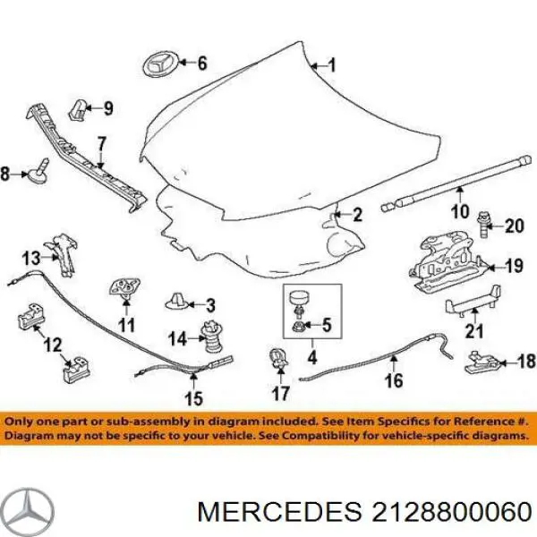 2128800060 Mercedes Fecho da capota esquerdo