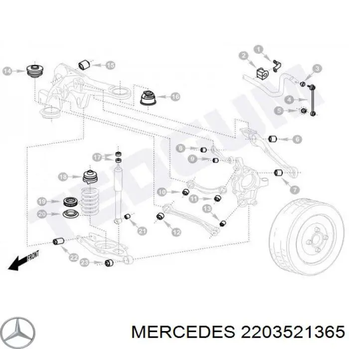 Bloco silencioso de viga traseira (de plataforma veicular) Mercedes 2203521365 preço, a partir de 11,02 USD