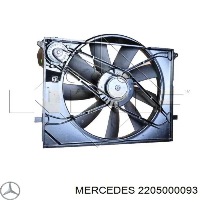 2205000093 Mercedes Ventilador elétrico de esfriamento montado (motor + roda de aletas)