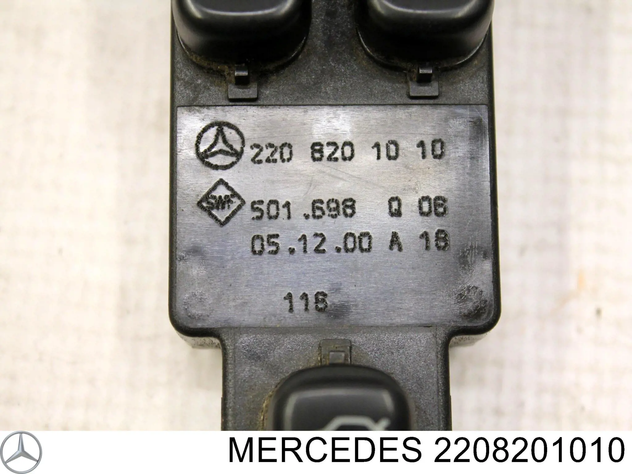 2208201010 Mercedes Unidade de botões dianteira esquerda de controlo de elevador de vidro
