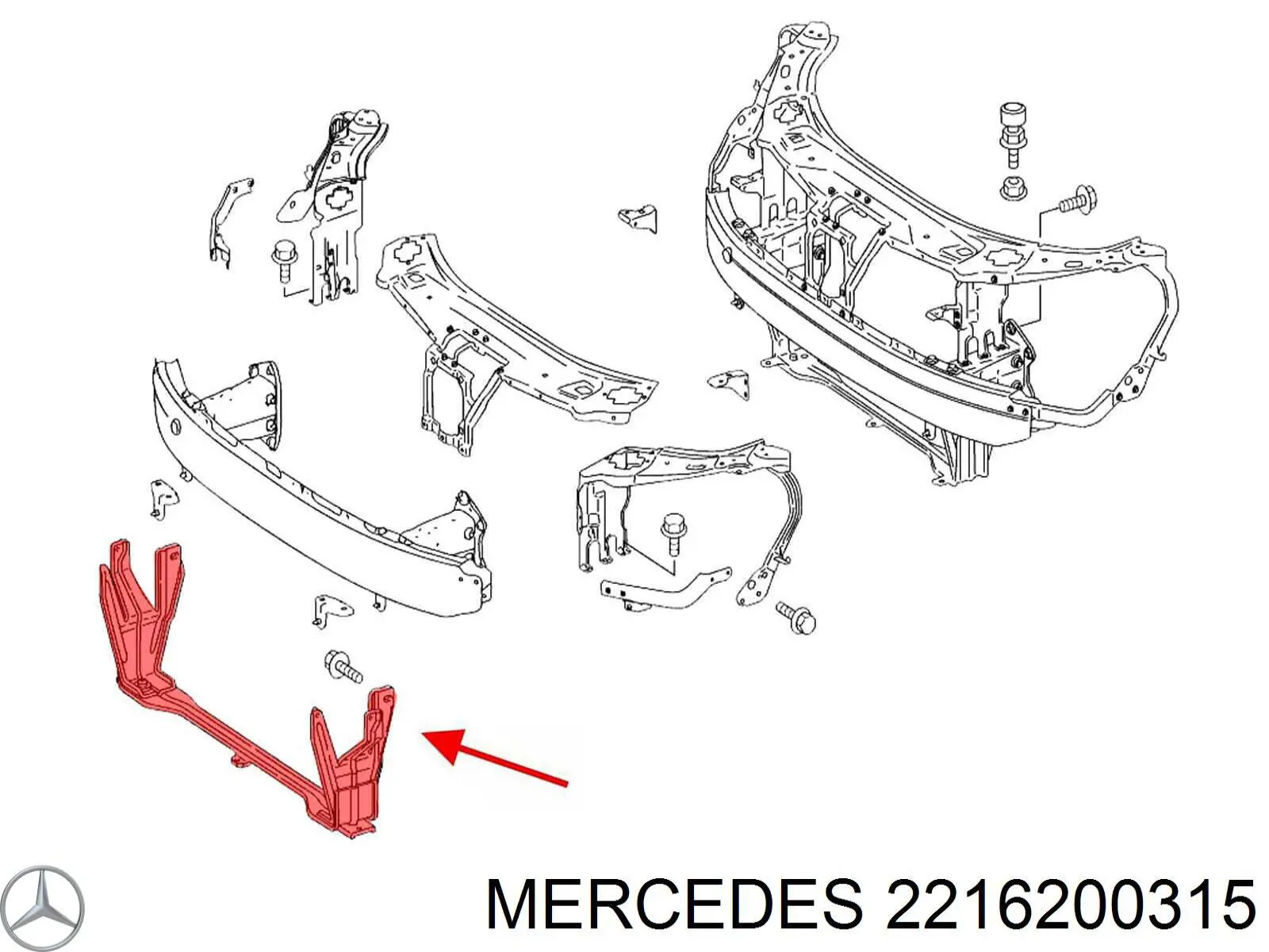 Carcaça de fixação do radiador Mercedes 2216200315 preço, a partir de 131,85 USD