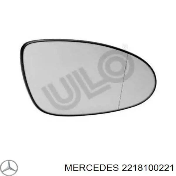 2218100221 Mercedes Elemento espelhado do espelho de retrovisão direito