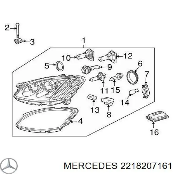 A2218207161 Mercedes Luz esquerda