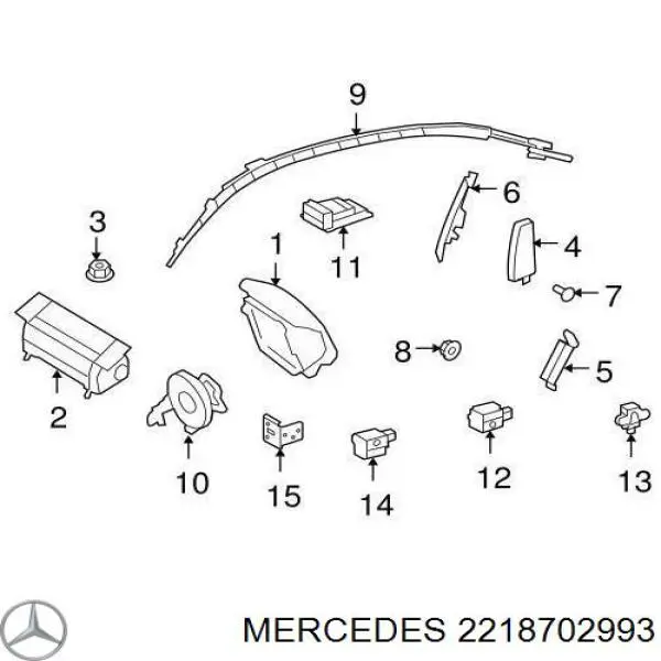 Compre A2218708292 Mercedes Módulo processador de controlo da bolsa de ar (Centralina eletrônica AIRBAG)