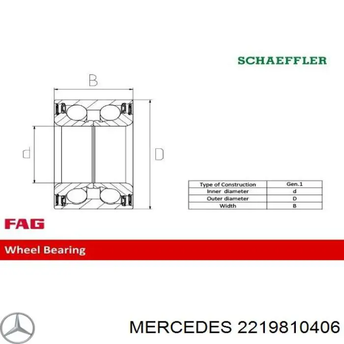 Rolamento de cubo dianteiro Mercedes 2219810406 preço, a partir de 51,52 USD