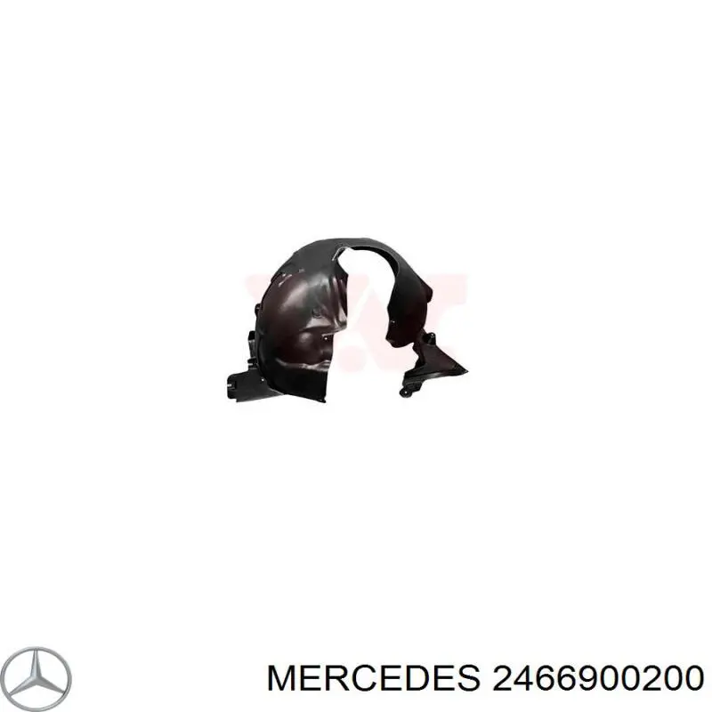2466900200 Mercedes Guarda-barras direito do pára-lama dianteiro