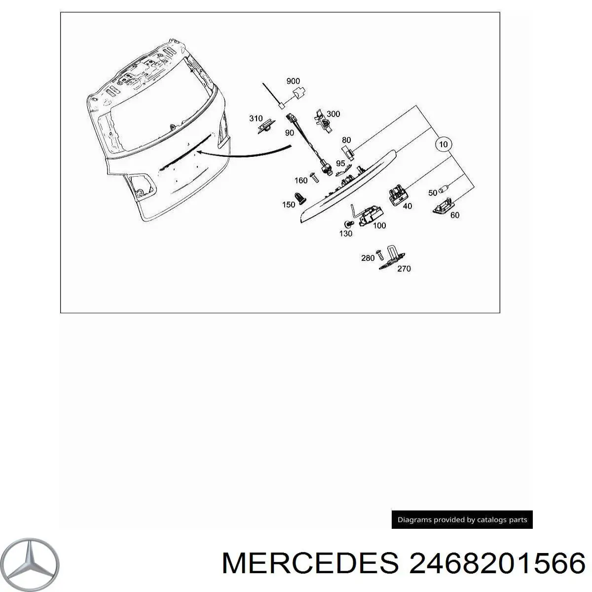 Lanterna da luz de fundo de matrícula traseira Mercedes 2468201566 preço, a partir de 32,95 USD