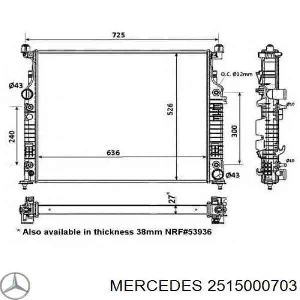 Radiador de esfriamento de motor Mercedes 2515000703 preço, a partir de 226,46 USD