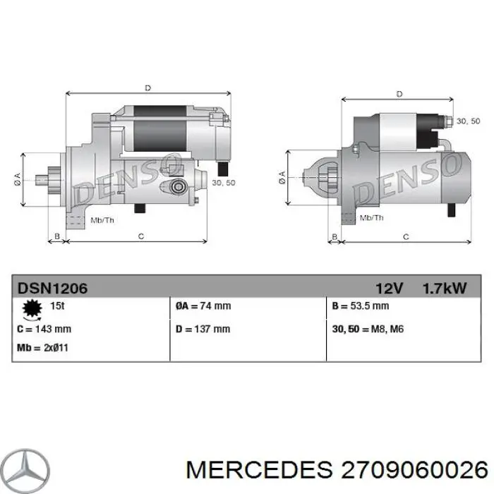 Motor de arranco A6459060800 Nissan/Infiniti