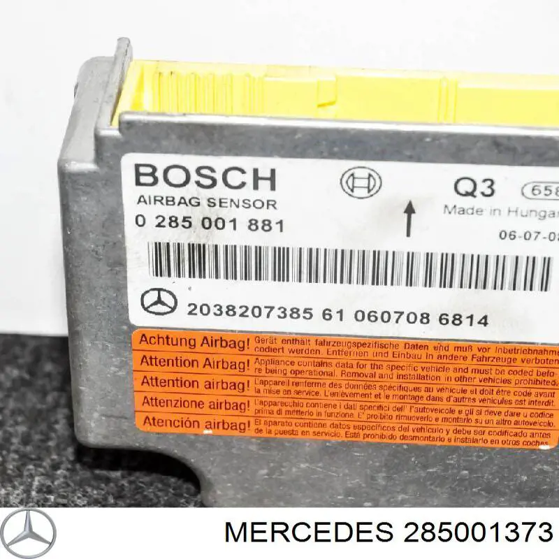 Módulo processador de controlo da bolsa de ar (Centralina eletrônica AIRBAG) A0285001373 Mercedes
