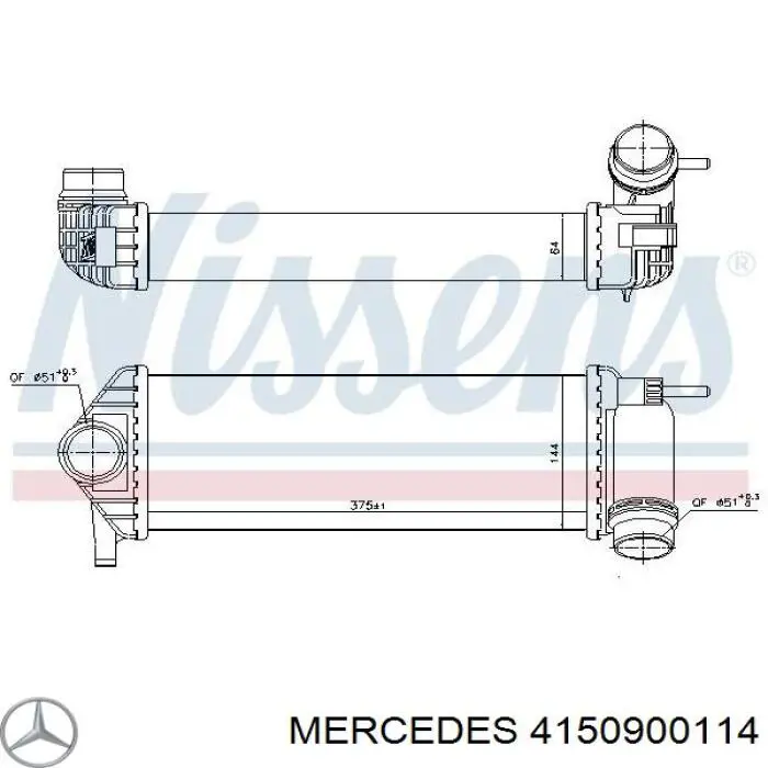 Radiador de intercooler Mercedes 144963234R