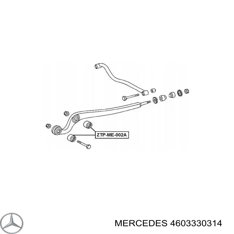 4603330314 Mercedes Bloco silencioso dianteiro do braço oscilante inferior