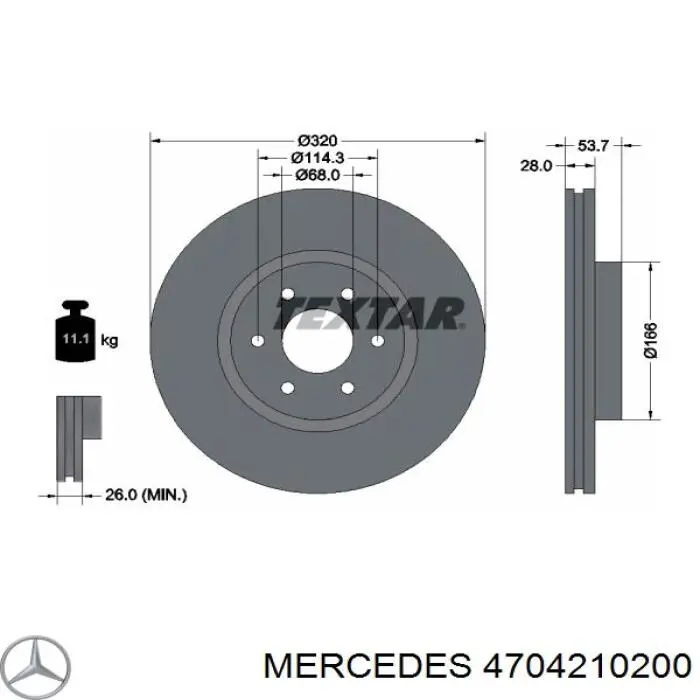 Disco do freio dianteiro 402065XA0A Nissan/Infiniti