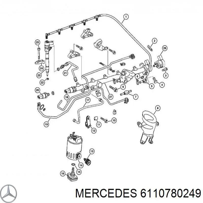 Compre 6110780249 Mercedes Válvula de retenção para devolução de combustível