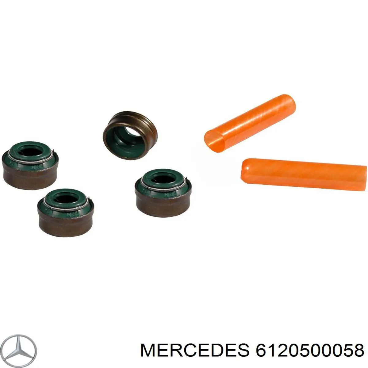Compre 6120500058 Mercedes Vedação de válvula (coletor de óleo), admissão/escape, kit para um motor