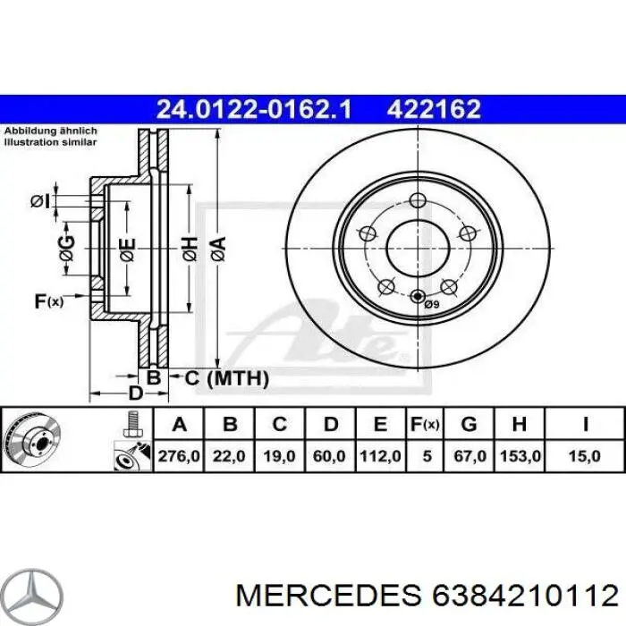 Disco do freio dianteiro Mercedes 6384210112 preço, a partir de 47,87 USD