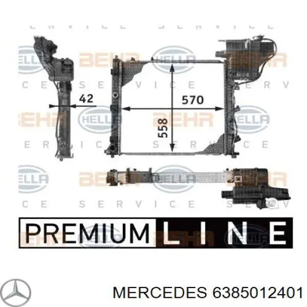 Compre 6385012401 Mercedes Radiador de esfriamento de motor