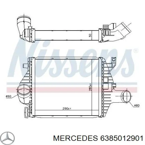 Compre 6385012901 Mercedes Radiador de intercooler