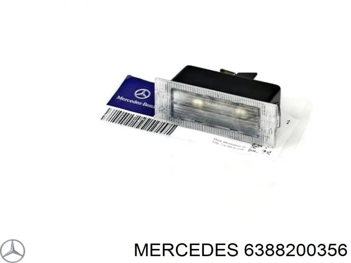 6388200356 Mercedes Lanterna da luz de fundo de matrícula traseira