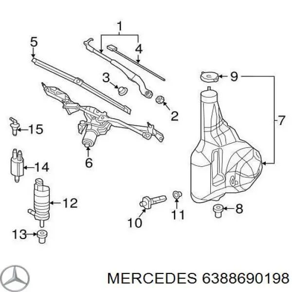 A6388690198 Mercedes Vedante anular de bomba de fluido para lavador