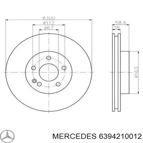 Disco do freio dianteiro Mercedes 6394210012 preço, a partir de 49,34 USD