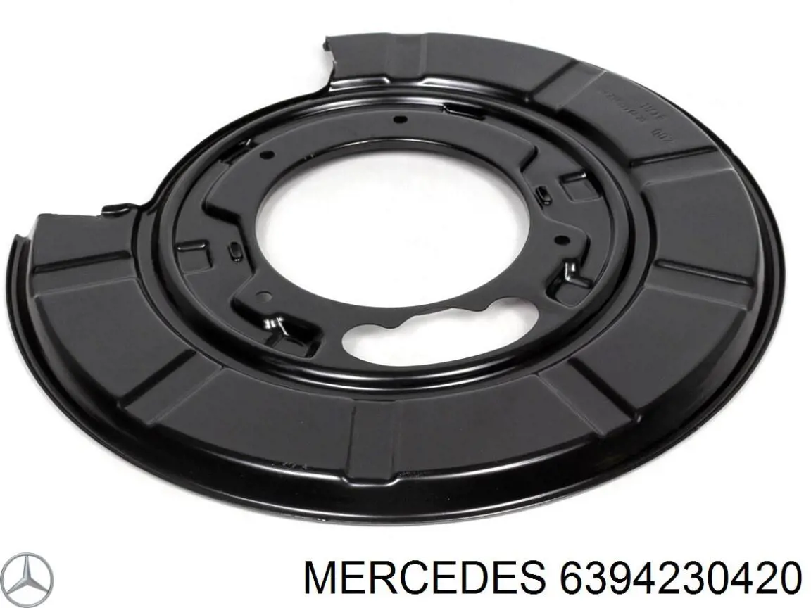 6394230420 Mercedes Proteção esquerda do freio de disco traseiro