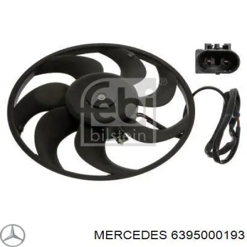 Compre 6395000193 Mercedes Ventilador elétrico de aparelho de ar condicionado montado (motor + roda de aletas)