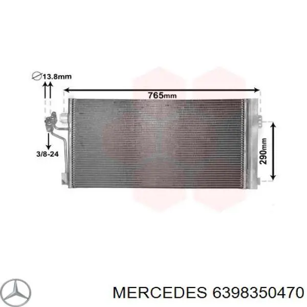 6398350470 Mercedes Radiador de aparelho de ar condicionado