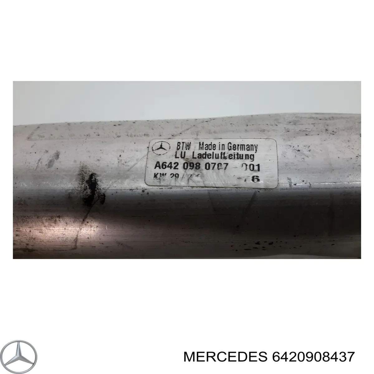 A6420982307 Mercedes Cano derivado de ar, entrada na turbina (supercompressão)