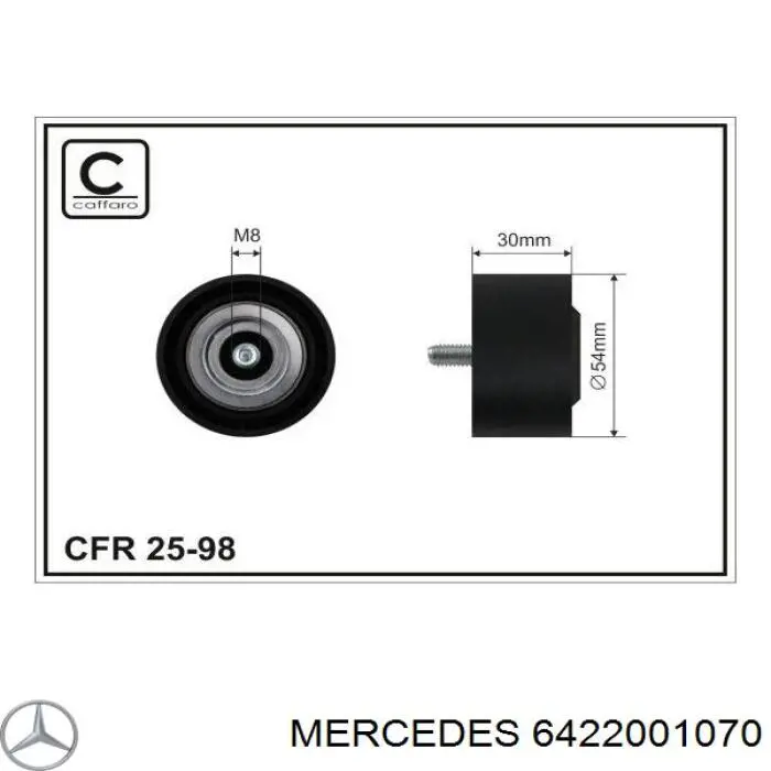 6422001070 Mercedes Rolo parasita da correia de transmissão